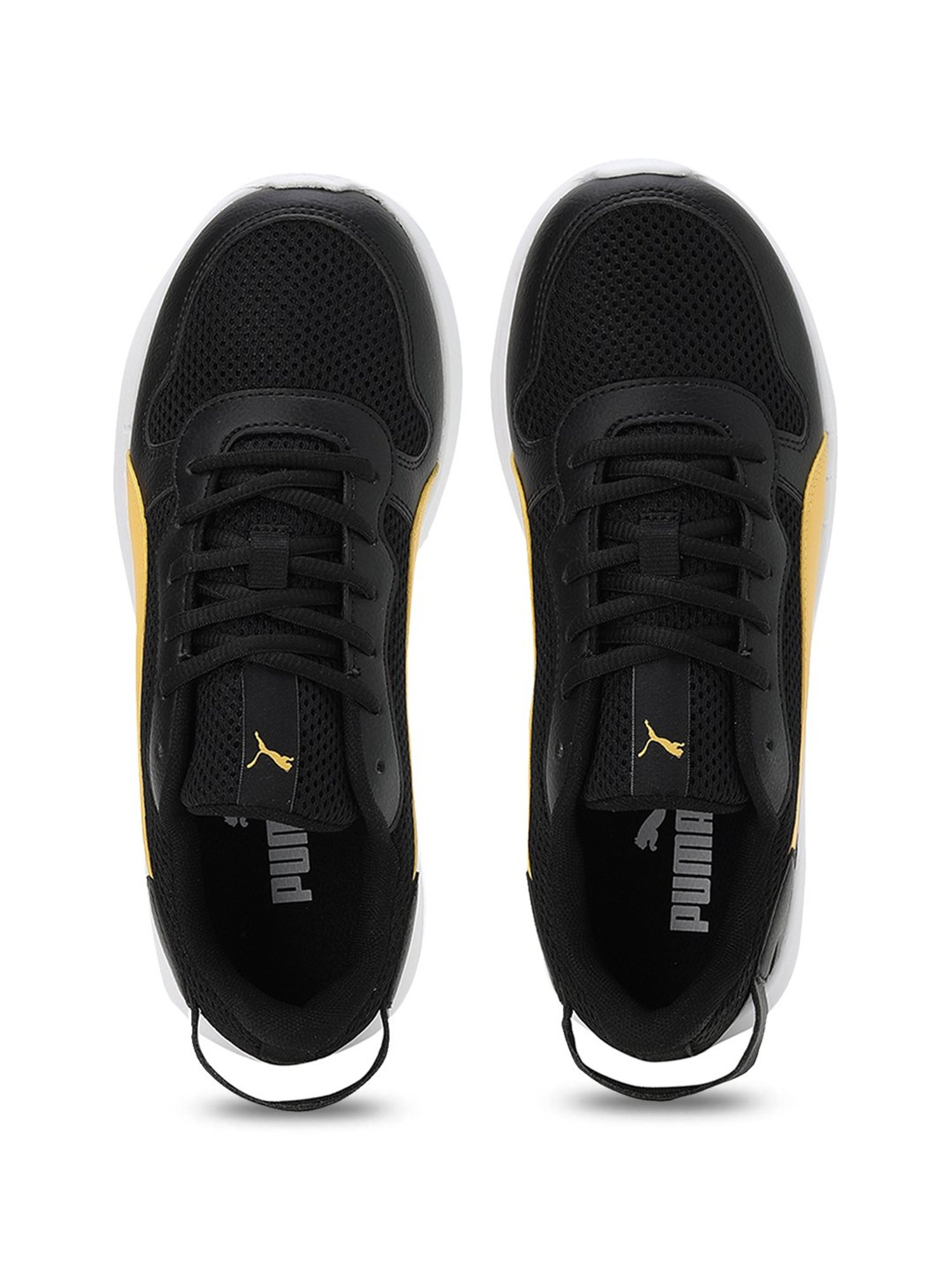 Puma Kids Relent JR Black & Mustard Casual Sneakers