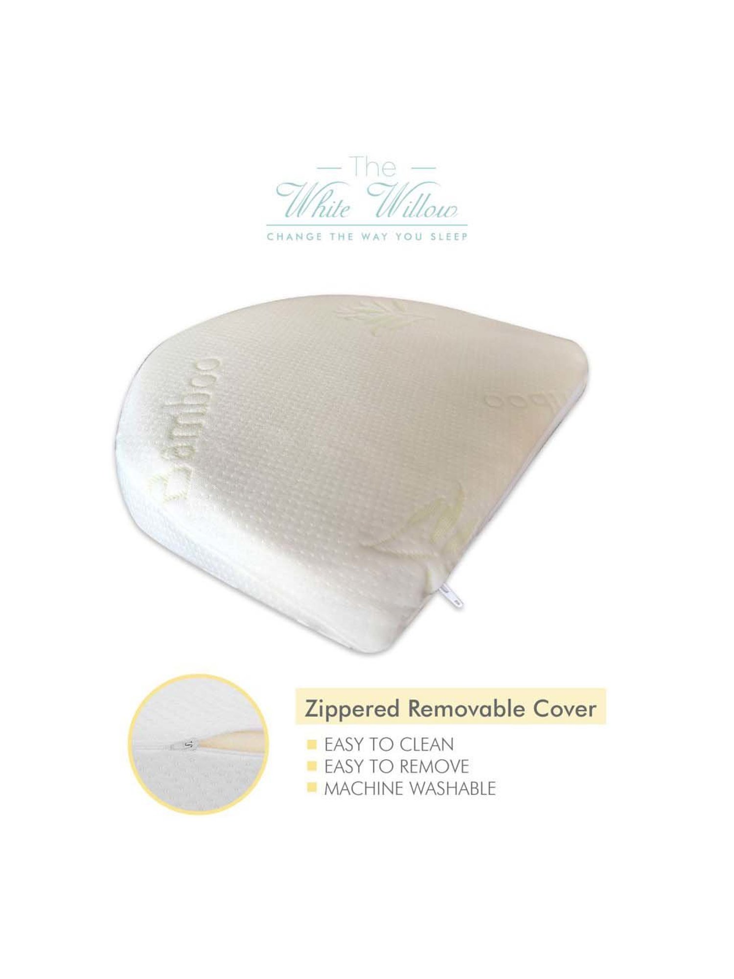 The White Willow White C-Shaped Wedge Pillow - Set of 1