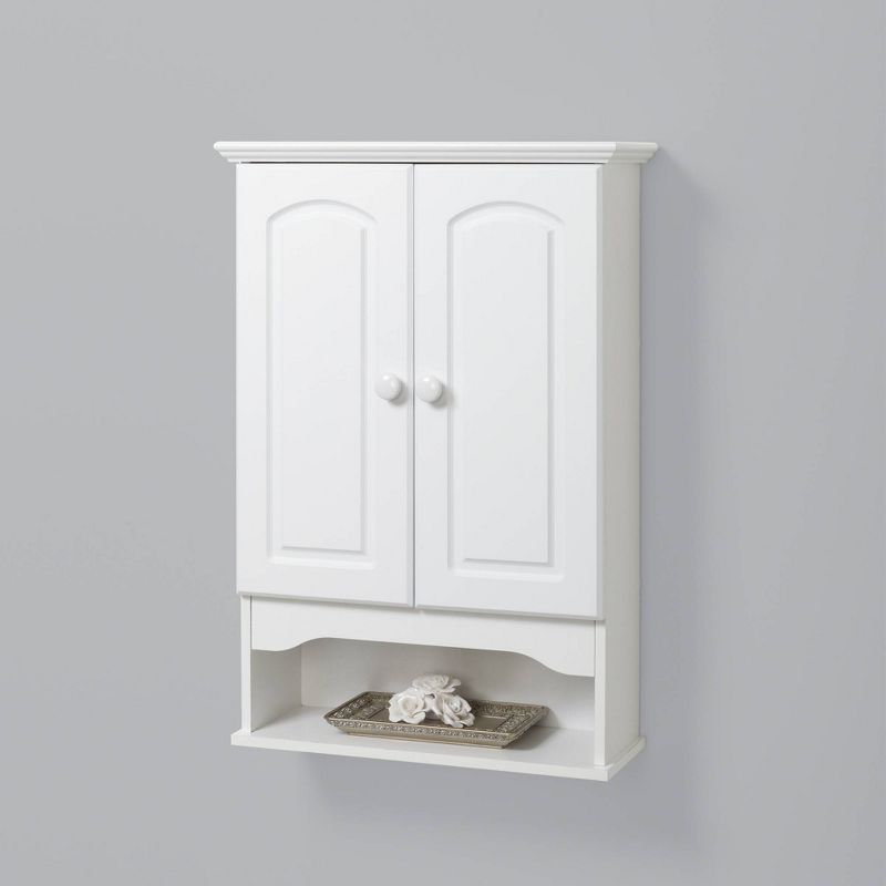 Classic Hartford White Wall Cabinet White Wood - Zenna Home