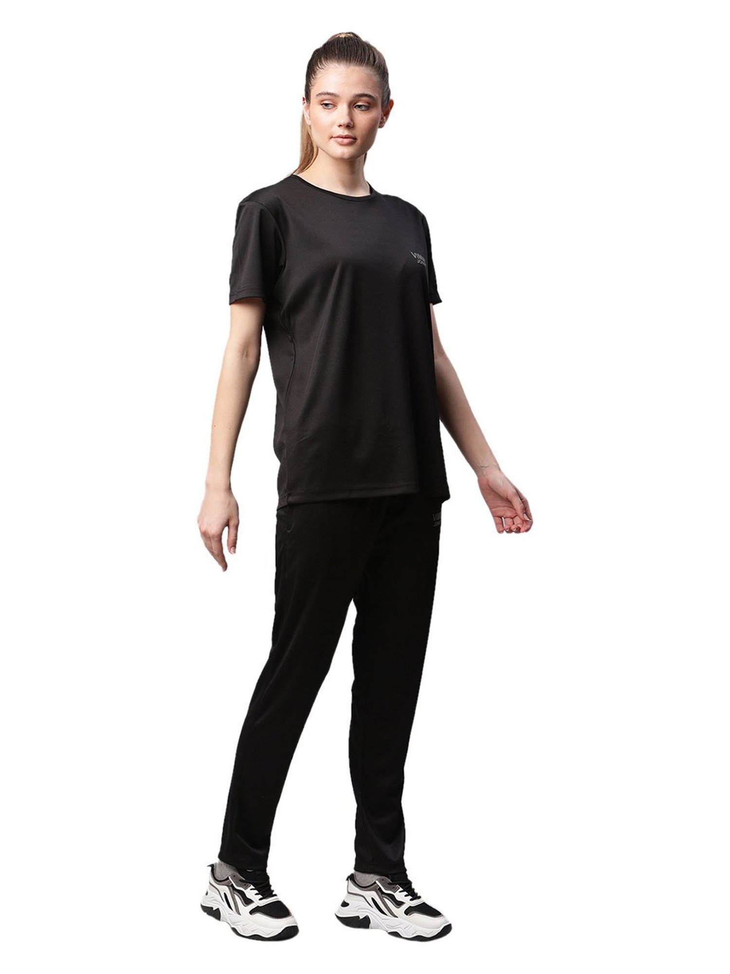Vimal Jonney Black Regular Fit T-Shirt With Trackpants