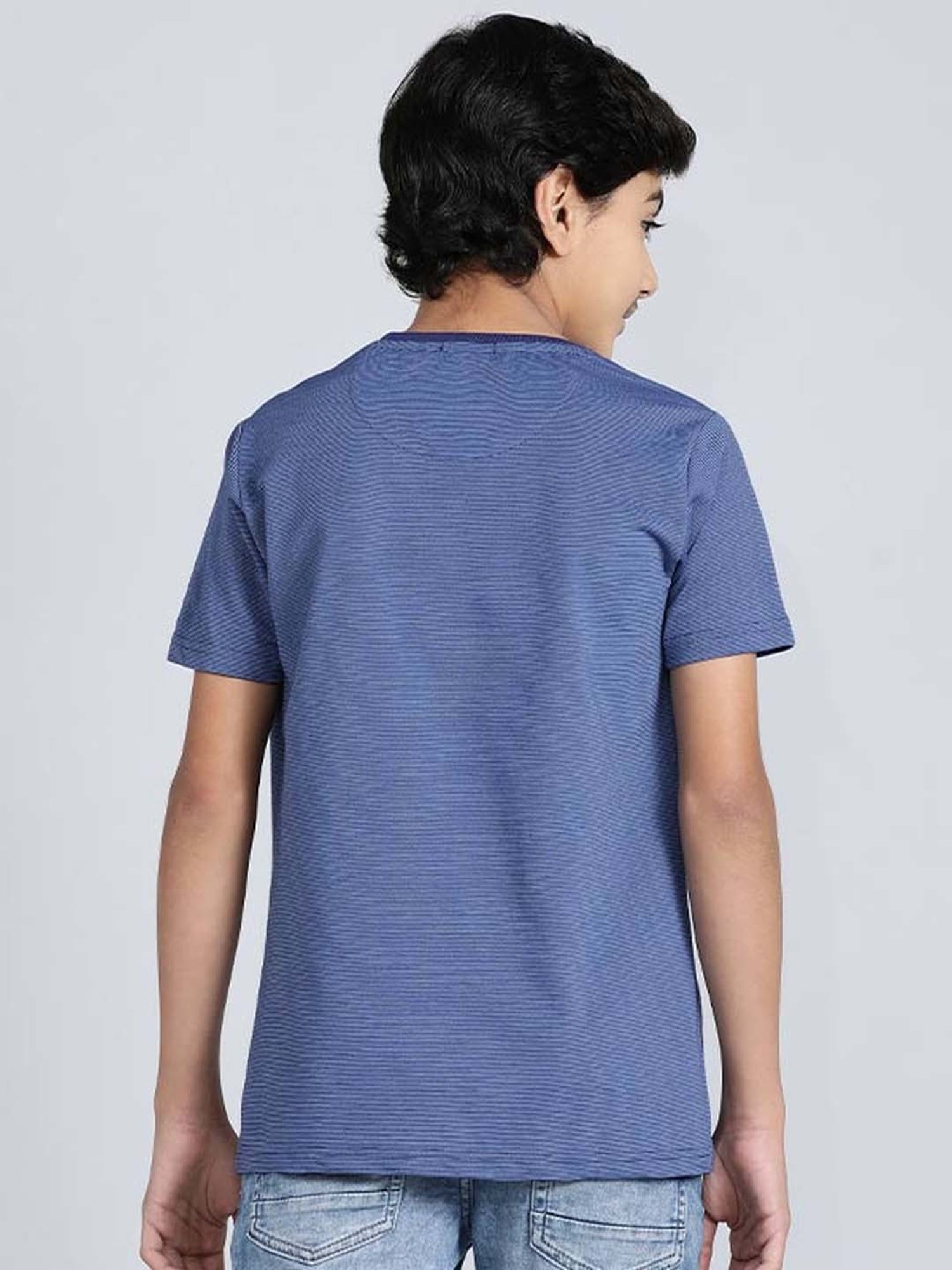 Indian Terrain Boys Navy Cotton Printed T-Shirt