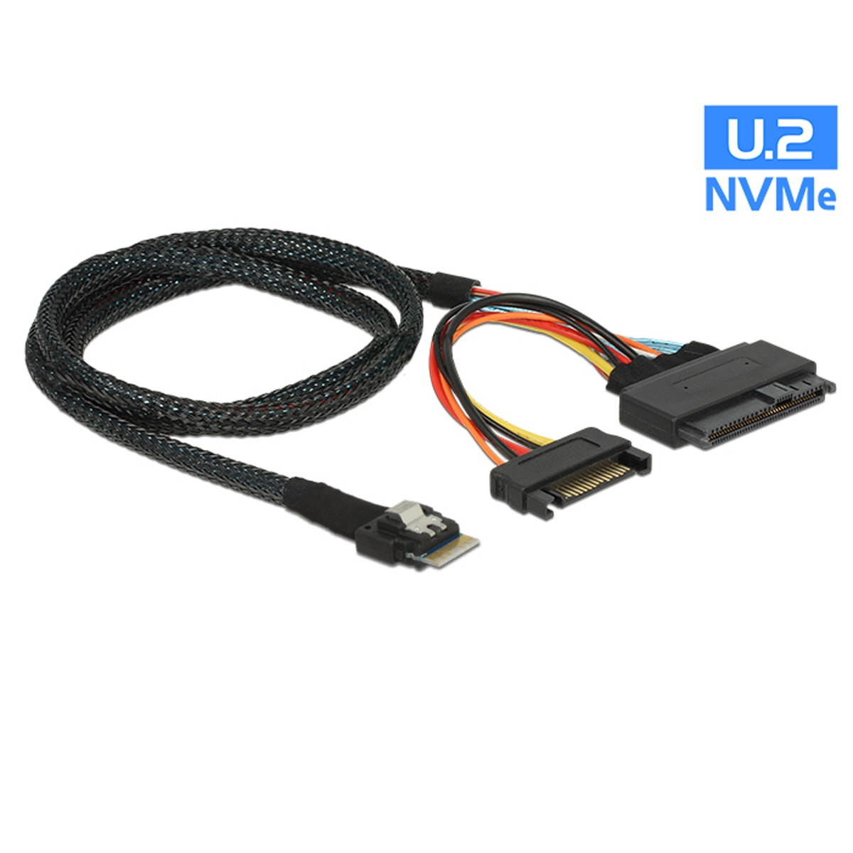 CY U.2 U2 SFF-8639 to Slimline SFF-8654 4i NVME PCIe Cable for M.2 SF-104-0.5M