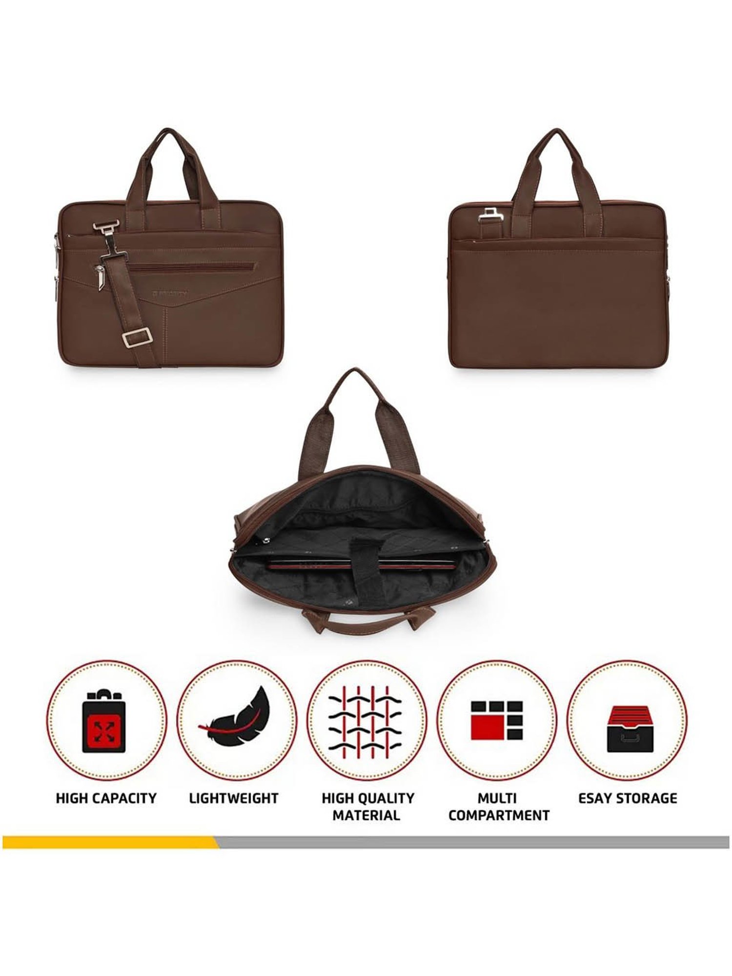 Priority Brown Synthetic Large Messenger Bag