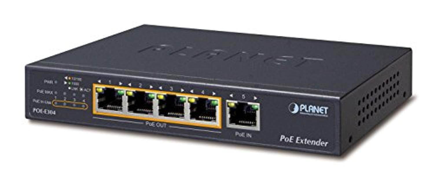 Planet POE-E304 1-Port Ultra PoE to 4-Port 802.3af/at Gigabit PoE Extender