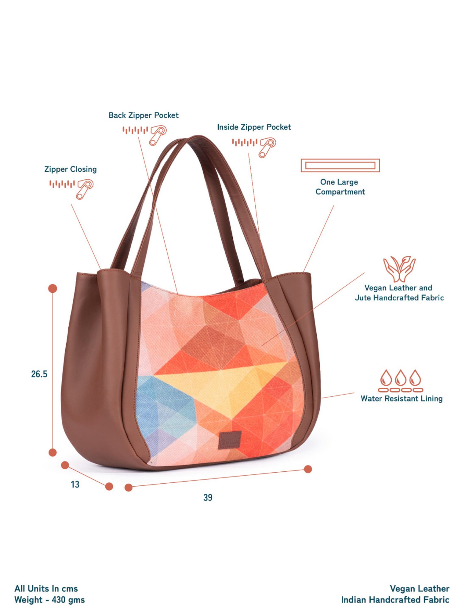 ZOUK Geooptics Multicolor Printed Luna Shoulder Bag