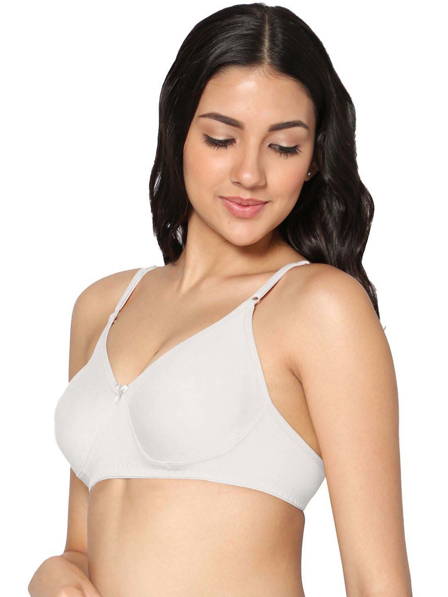 IN CARE White & Navy Cotton T-Shirt Bras - Pack Of 2