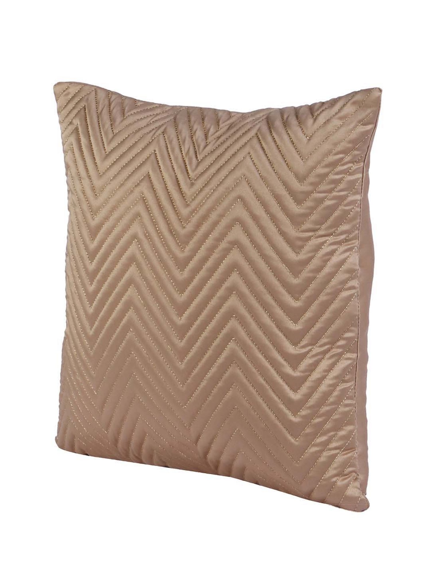 MFD HOME Furnishing Beige Satin Cushion Cover - Set of 2