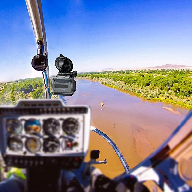 Car Windshield Mount for GoPro, Outdoor Sports Camera Holder with 1/4 Camera Screw Connector Compatible with All Camera