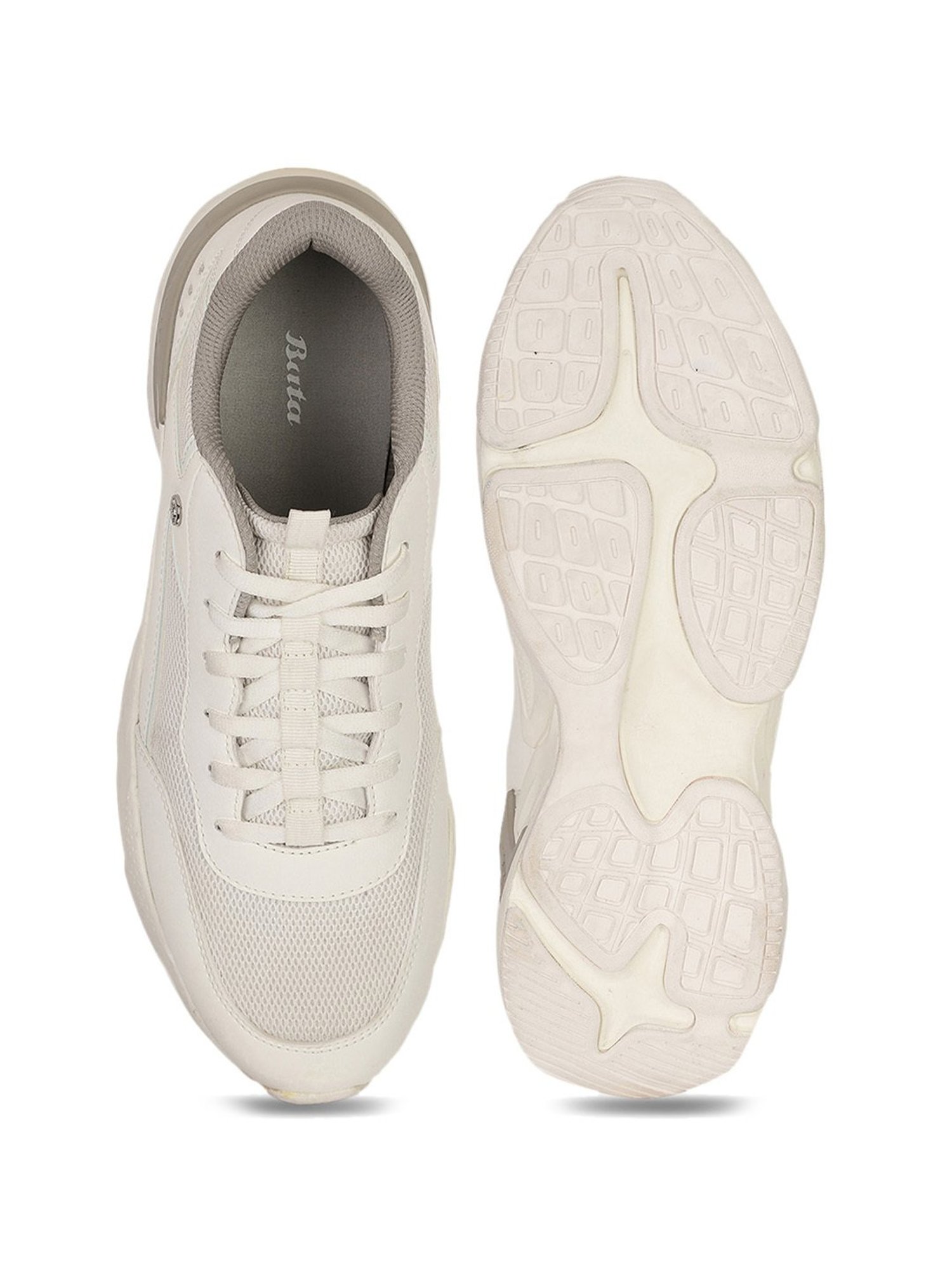 Bata Men's Off White Running Shoes