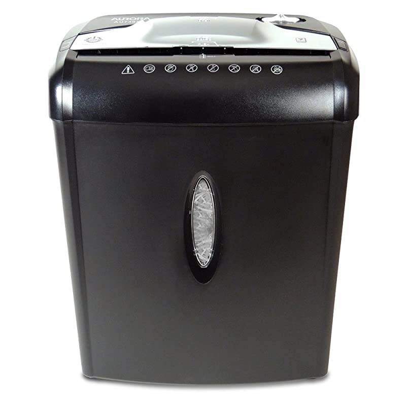 AU740XA 7Sheet CrossCut Paper Credit Card Shredder with Basket Black