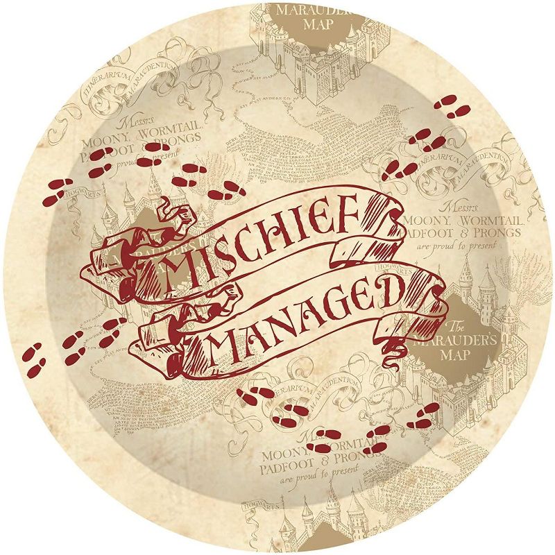 Silver Buffalo Harry Potter Marauders Map 60 Piece Party Tableware Set | Cups | Plates | Napkins