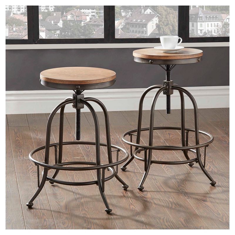 Set of 2 Mason Adjustable Swivel Barstool - Inspire Q