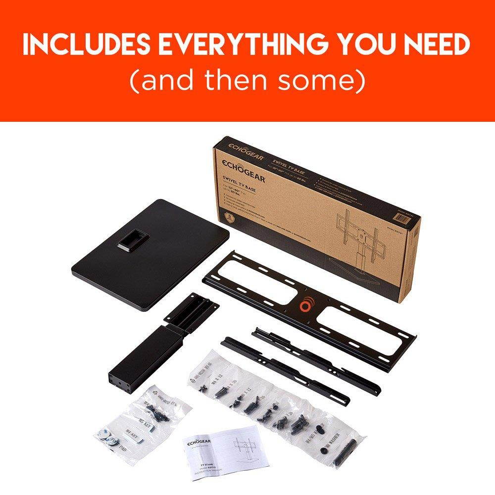 ECHOGEAR Universal Tabletop TV Swivel Stand for 32" to 60" TVs - Improves Stability Plus Adds 75&ordm; of Swivel and 4" of Height Adjust for Better Viewing Angles - EGTV