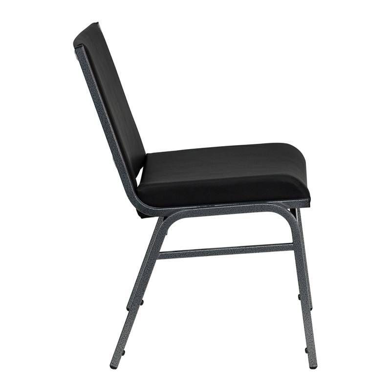 Riverstone Furniture Collection Vinyl Stack Chair Black