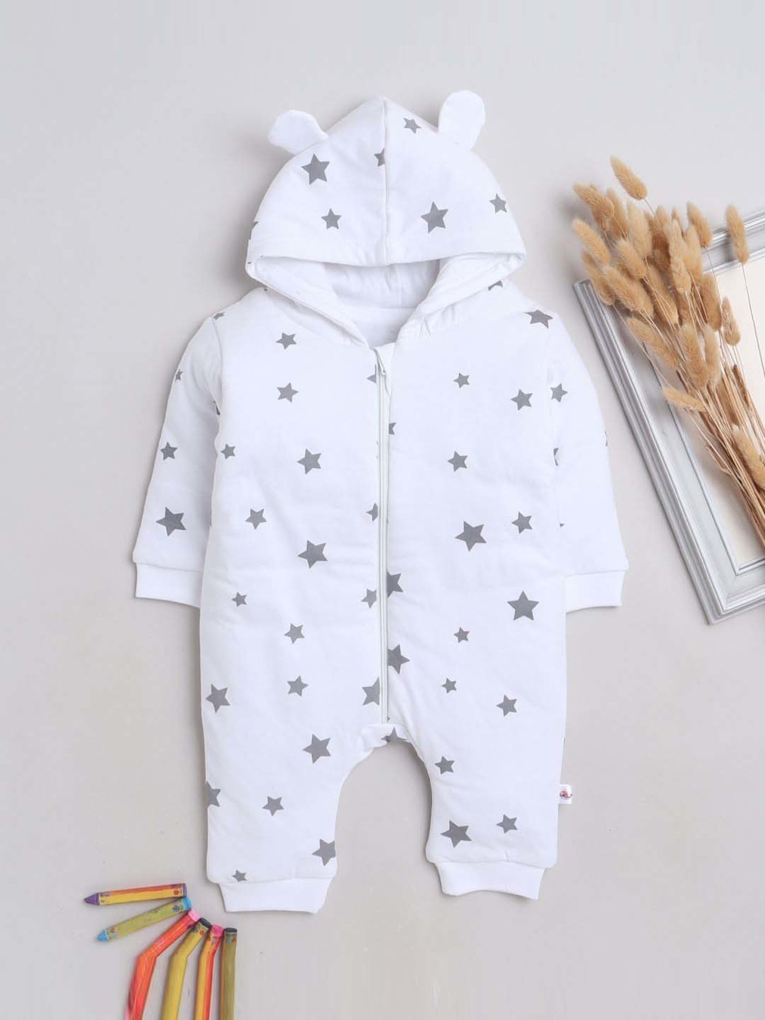 Ed-a-Mamma Baby Pink & White Printed Bodysuit (Pack Of 2)