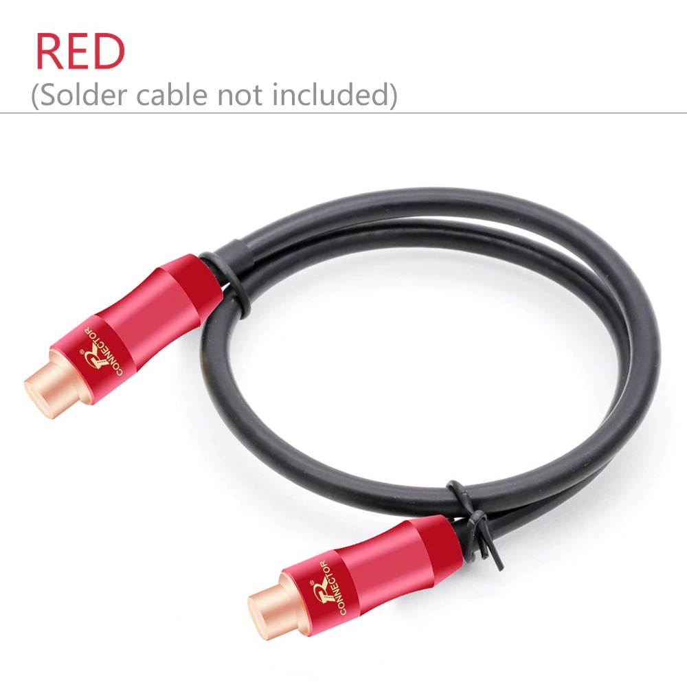 2Pcs/1Pair New arrival Gold Plated RCA Connector RCA female jack adapter Video/Audio Wire Connector Support 6mm Cable blue&red