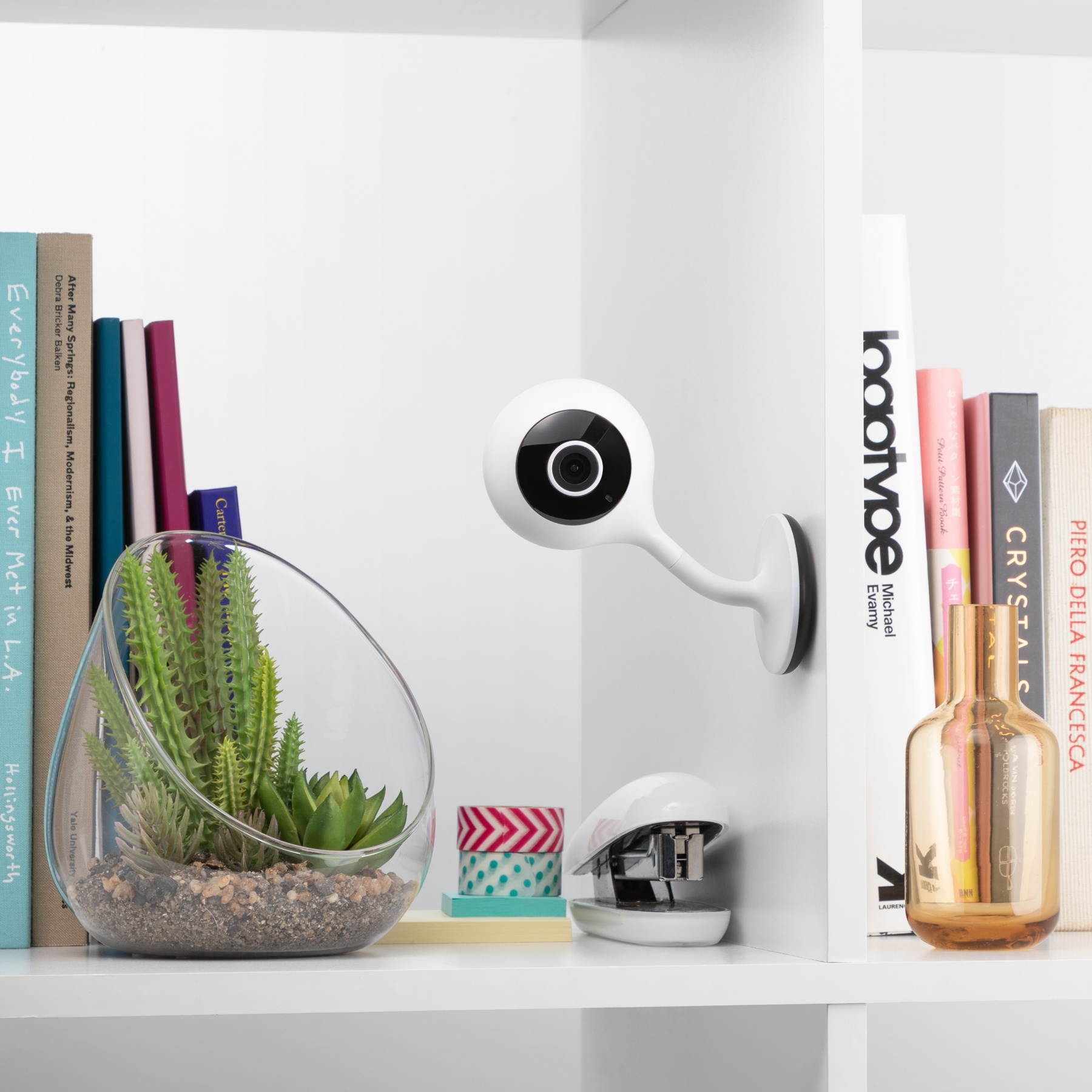 Smart WiFi 720P Camera with Voice Control, Requires 2.4GHz WiFi, White