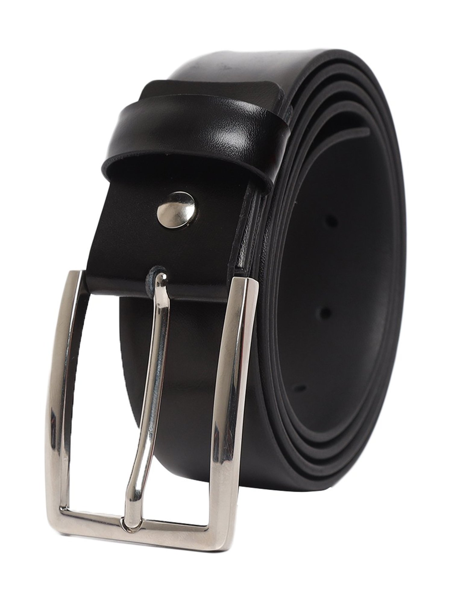 BULCHEE Black Leather Formal Belt for Men