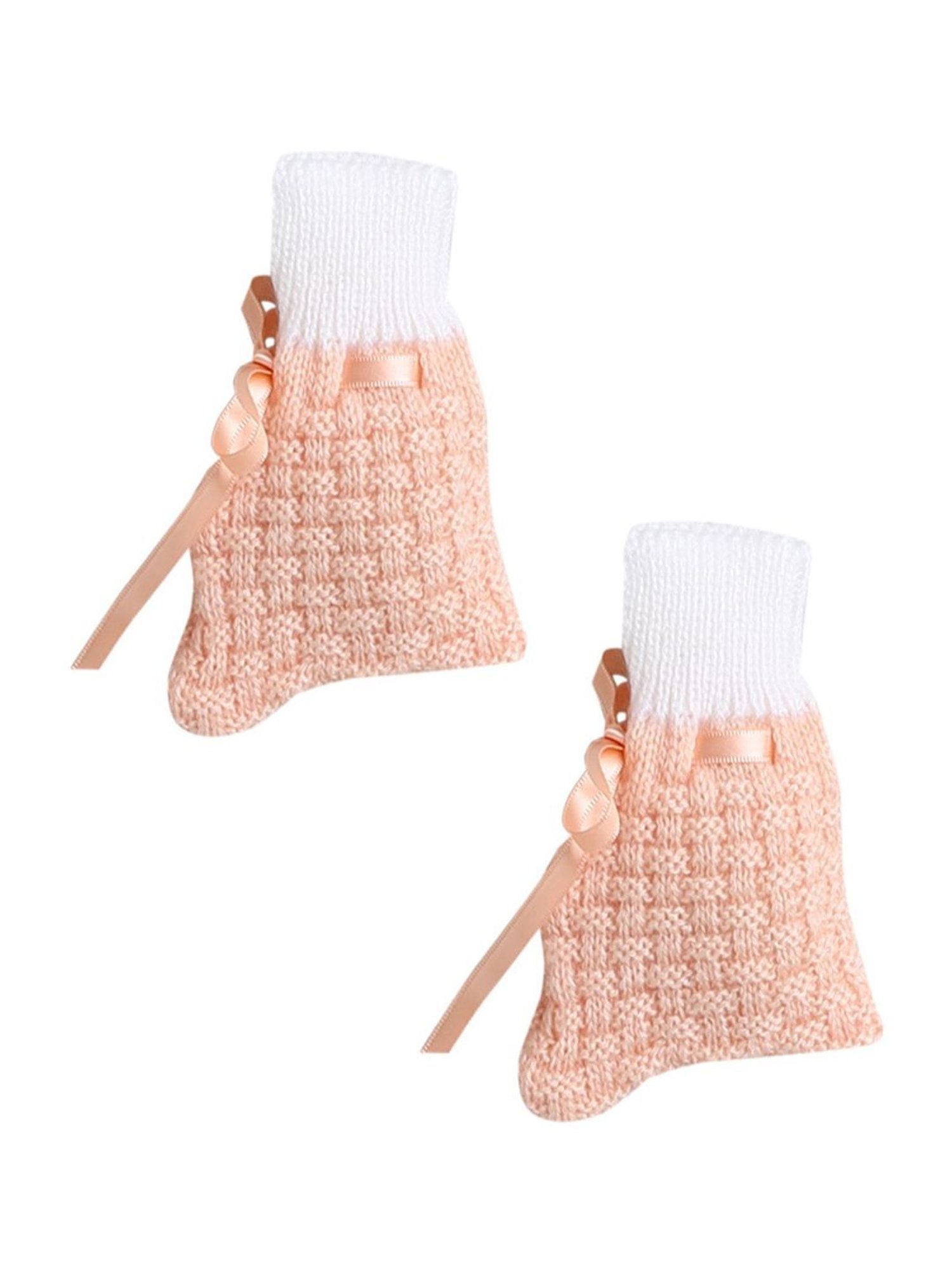 Little Angels Kids Beige & White Textured Pattern Full Sleeves Sweater Set