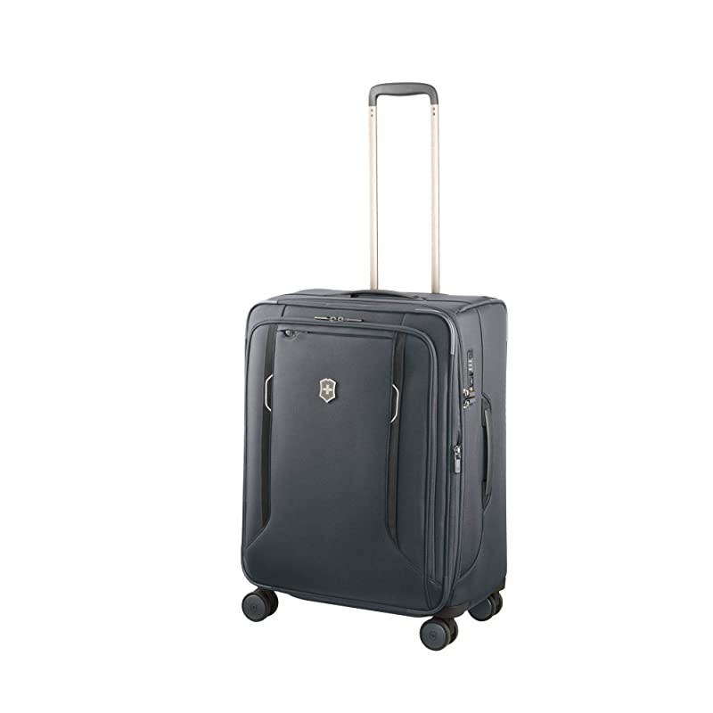 WT 6.0 Softside Spinner Luggage, Black, Checked-Medium (24")