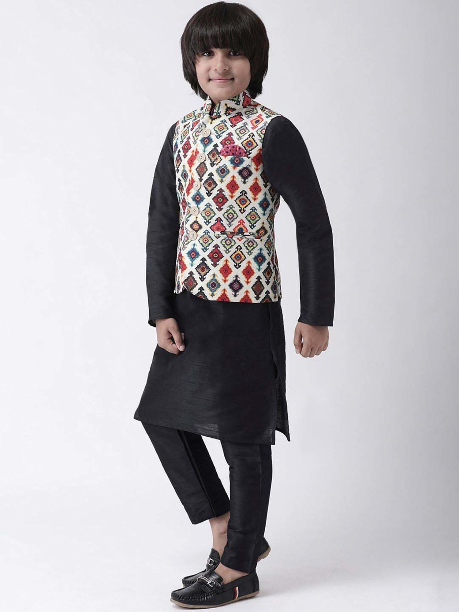 Hangup Plus Kids Multicolor Printed Full Sleeves Kurta Set