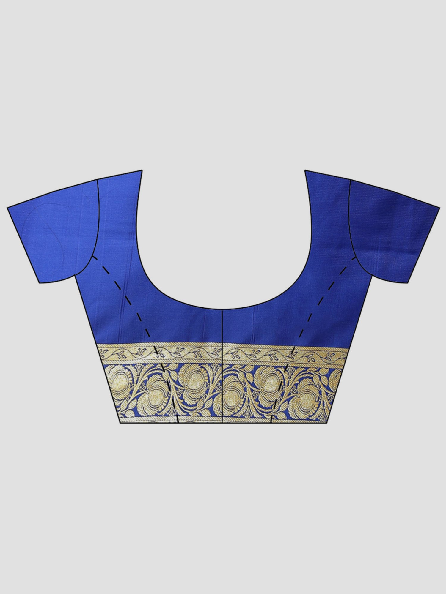 Banarasi Silk Works Blue Woven Saree With Unstitched Blouse