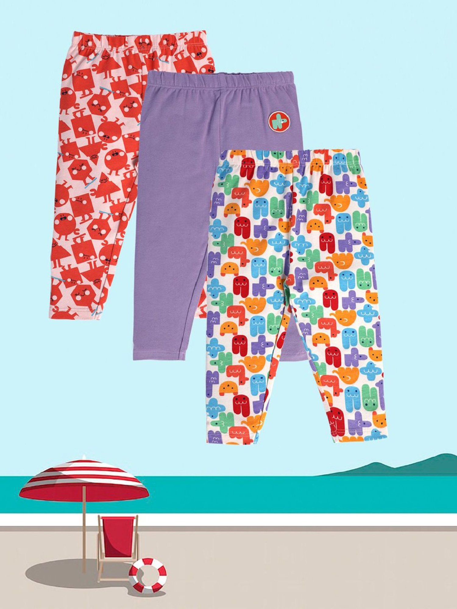 Nino Bambino Kids Multicolor Printed Leggings