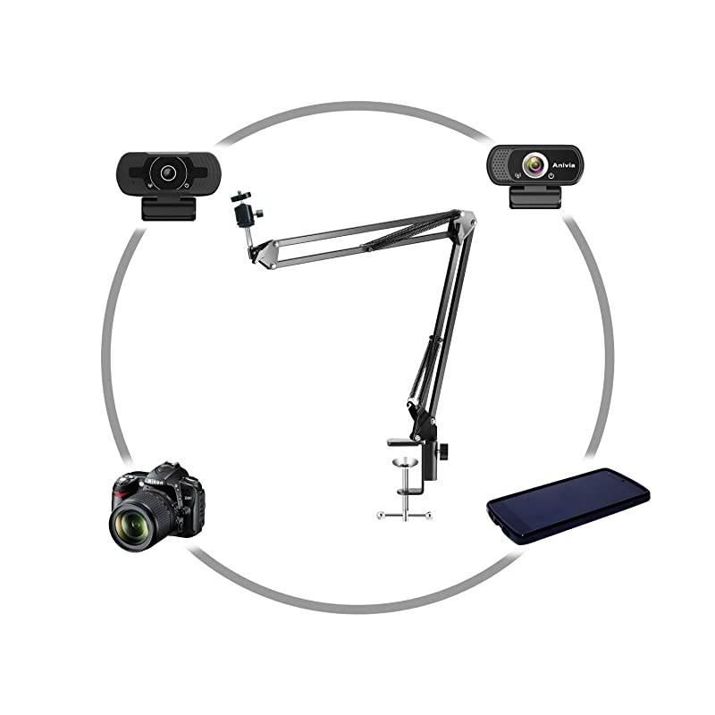Webcam StandWebcam Clamp Mount Suspension Scissor Tripod Stand Holder Camera arm for Webcam W8 W5 C922 C930e C930 C920 C615
