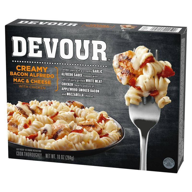 Devour Frozen Creamy Bacon Alfredo Mac & Cheese with Chicken - 10oz