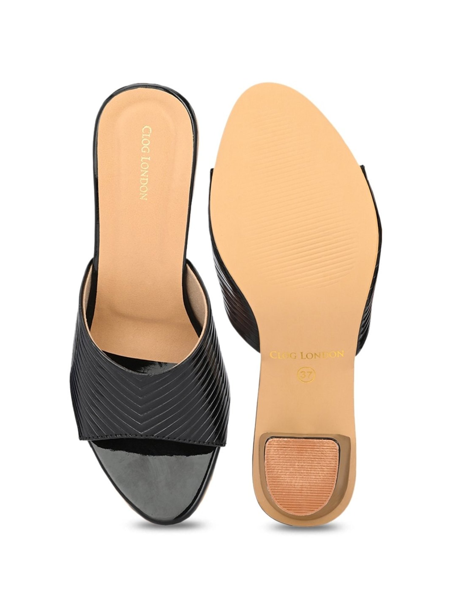 Clog London Women's Black Casual Sandals