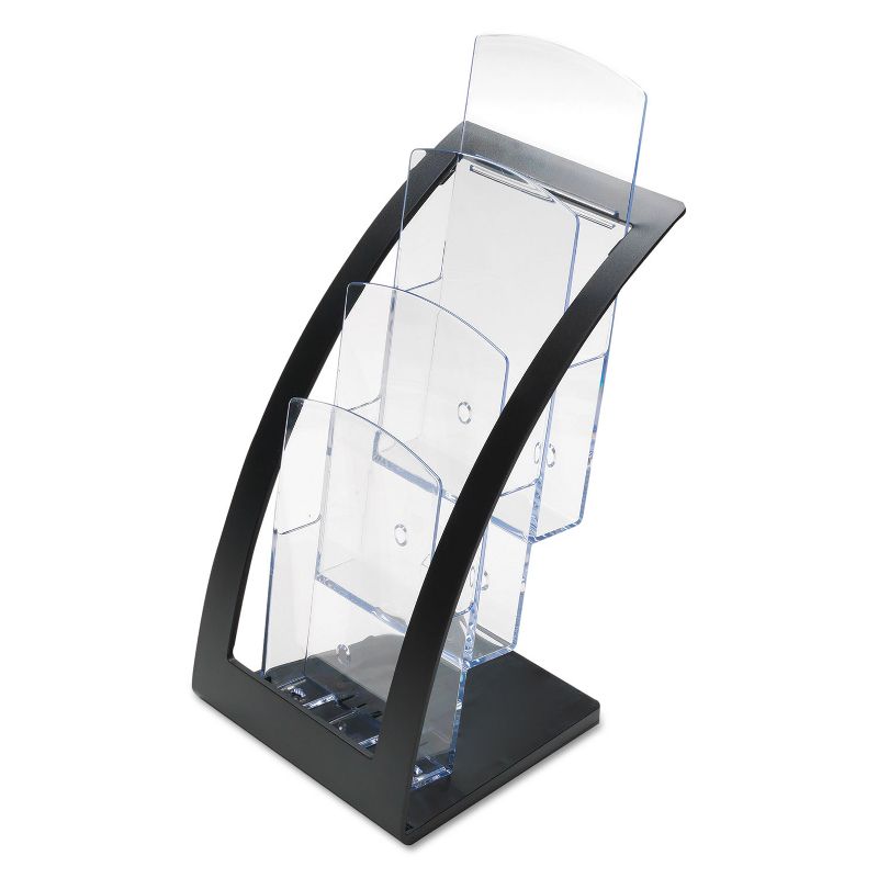 Deflecto Three-Tier Leaflet Holder 6-3/4w x 6-15/16d x 13-5/16h Black 693604
