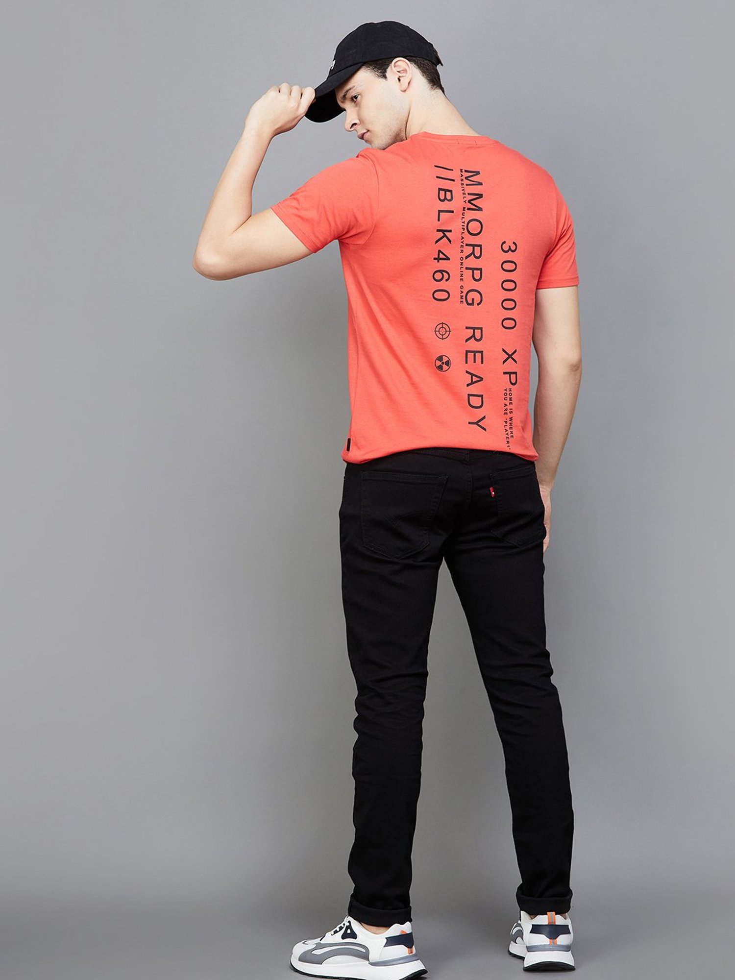 BOSSINI Red Regular Fit Printed Crew T-Shirt