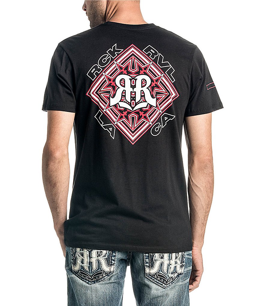 Rock Revival Short-Sleeve Double R Logo Graphic Paisley T-Shirt