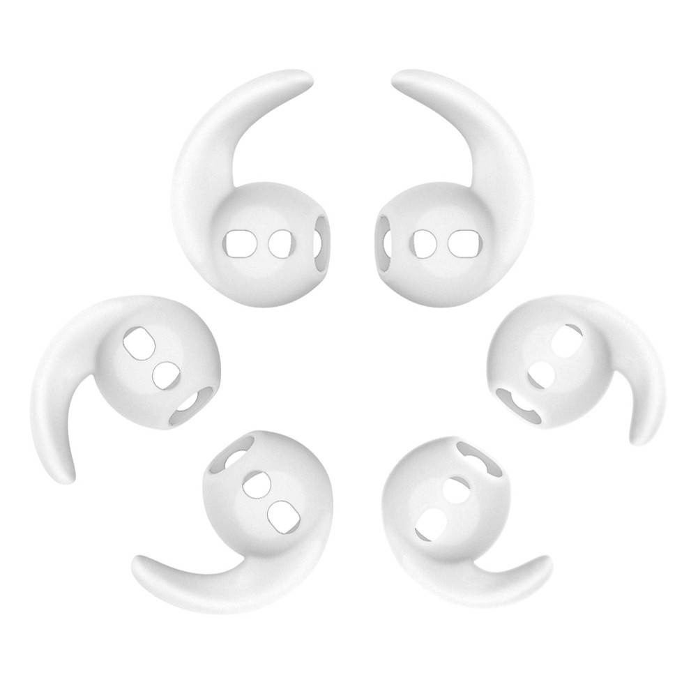 Dodocool Replacement Soft Silicone Antislip Ear Hook Earbuds Tips for Apple EarPods and AirPods 3 Pairs S/M/L White