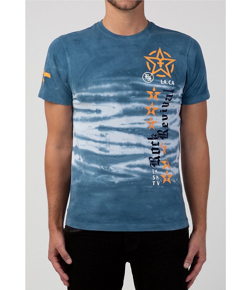 Rock Revival Wave Tie-Dyed Graphic Short-Sleeve T-Shirt