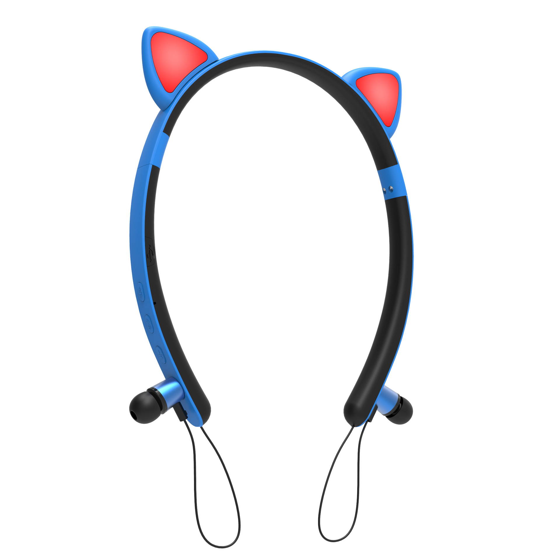 Bluetooth 5.0 Cat Ear Headphones On-Ear Stereo Wireless Headset and Volume Control Magnetic Earplug Stereo Sport Headset Headphones, Cosplay Cat Ears Gaming Headsets with Built in Mic (Pink)