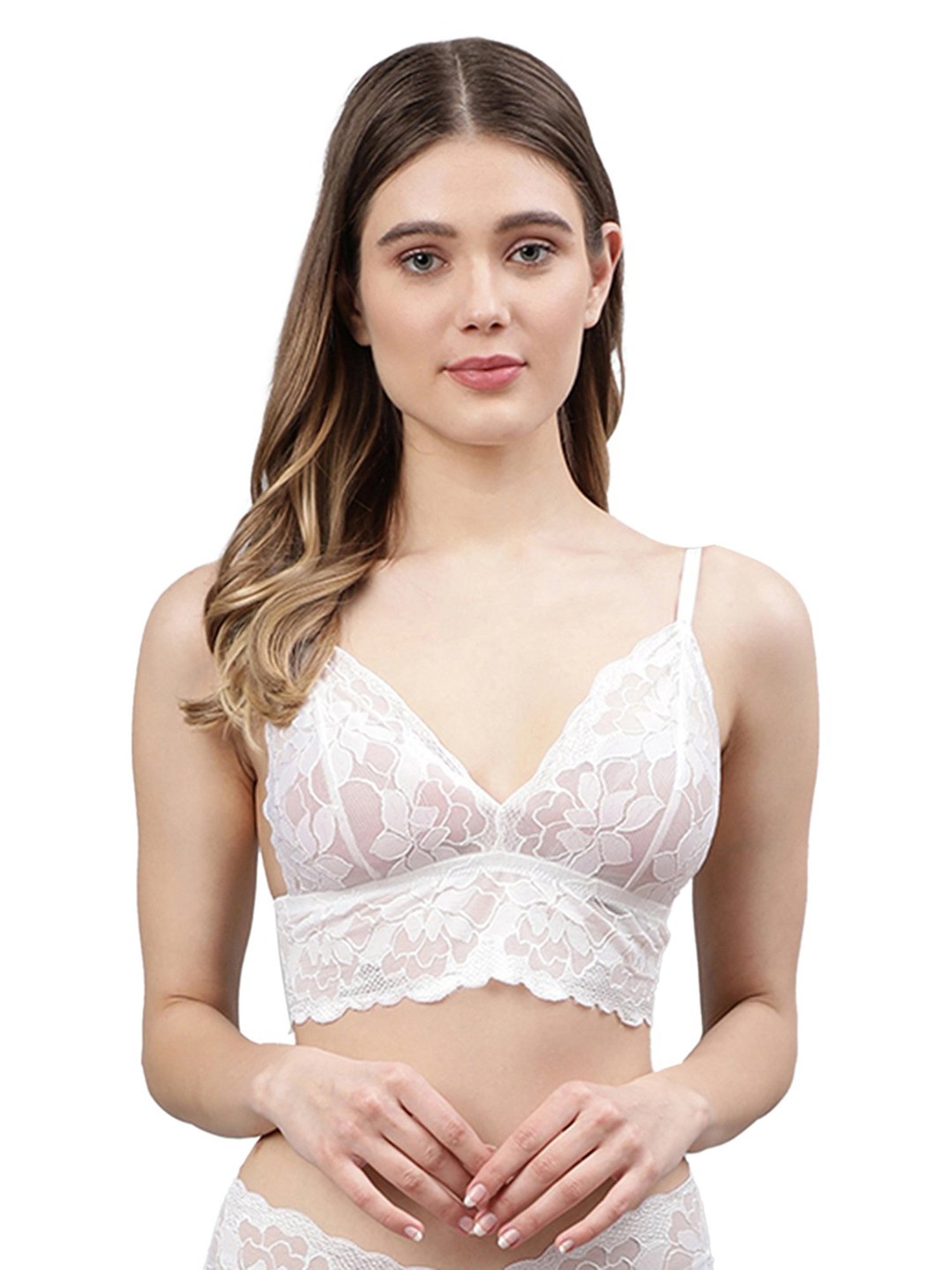 Cukoo White Lace Full Coverage Non-Padded Bralette