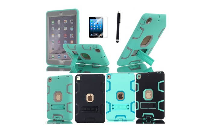 iPad 2/3/4 Shockproof Military Heavy Duty Rubber With Hard Stand Case