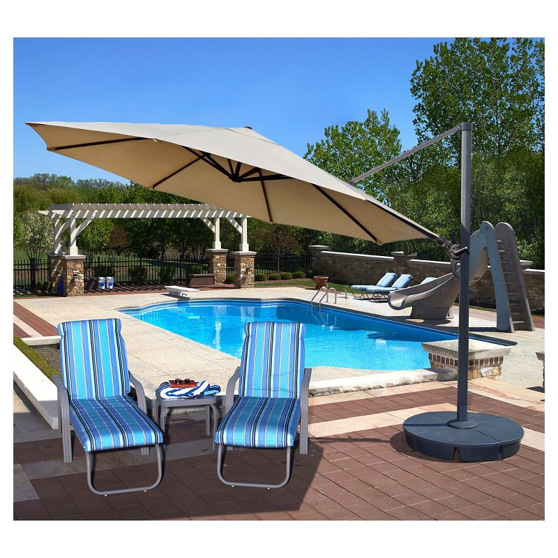 Island Umbrella Victoria 13' Octagonal Cantilever in Beige Sunbrella