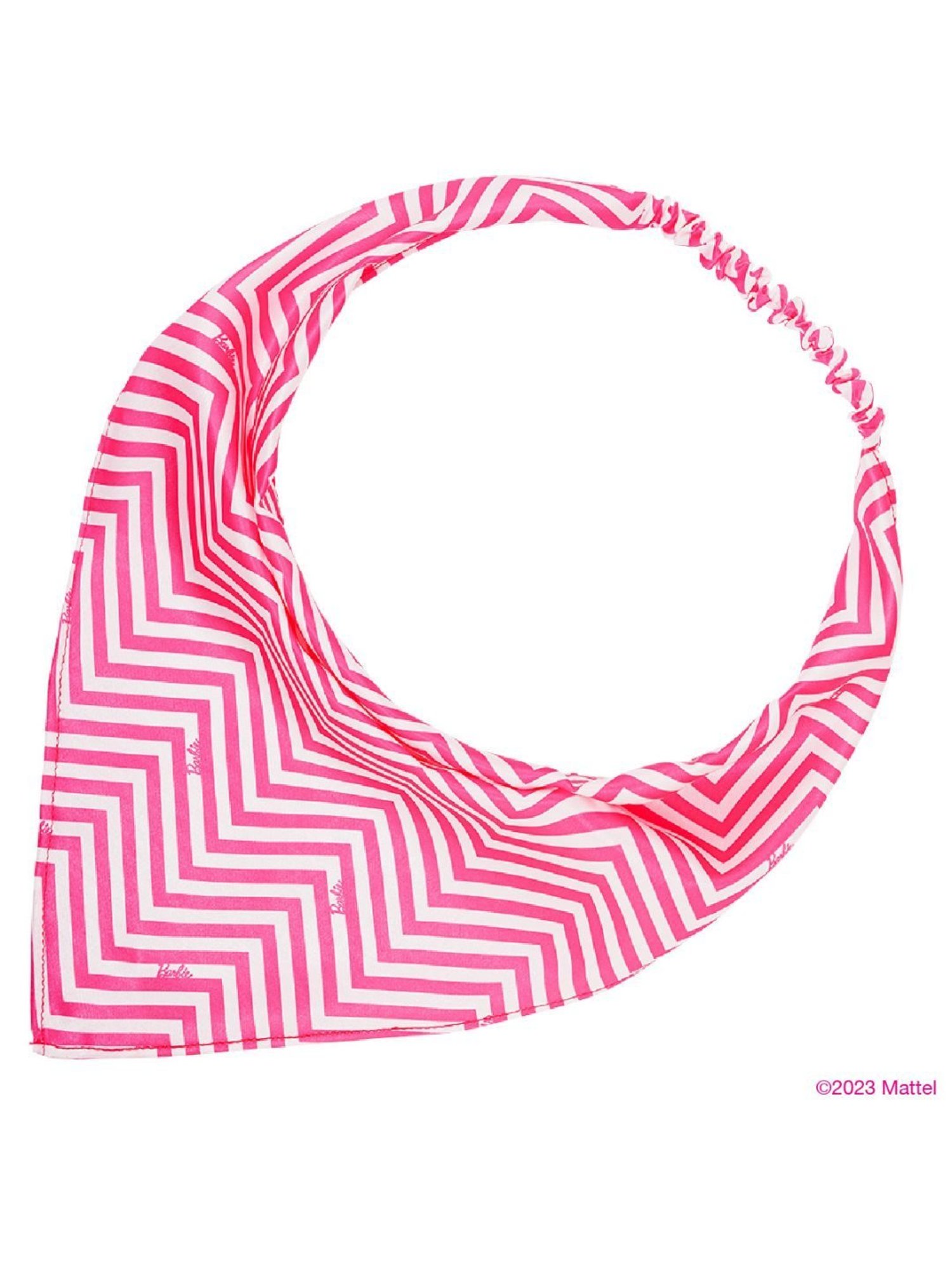 Hair Drama Company Barbie Chevron Pink Printed Headscarf Rubberband Bandana