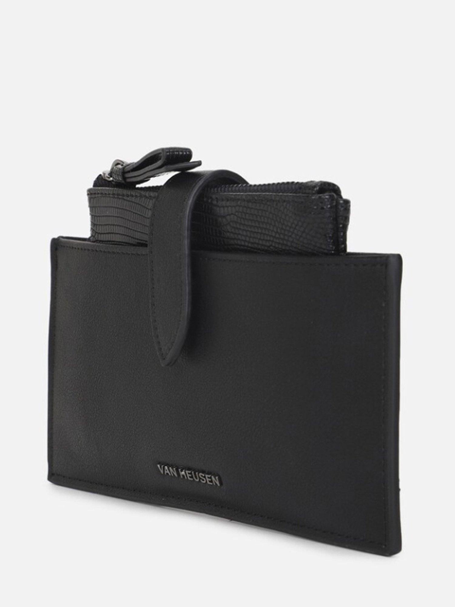 Van Heusen Black PU Textured Wallet