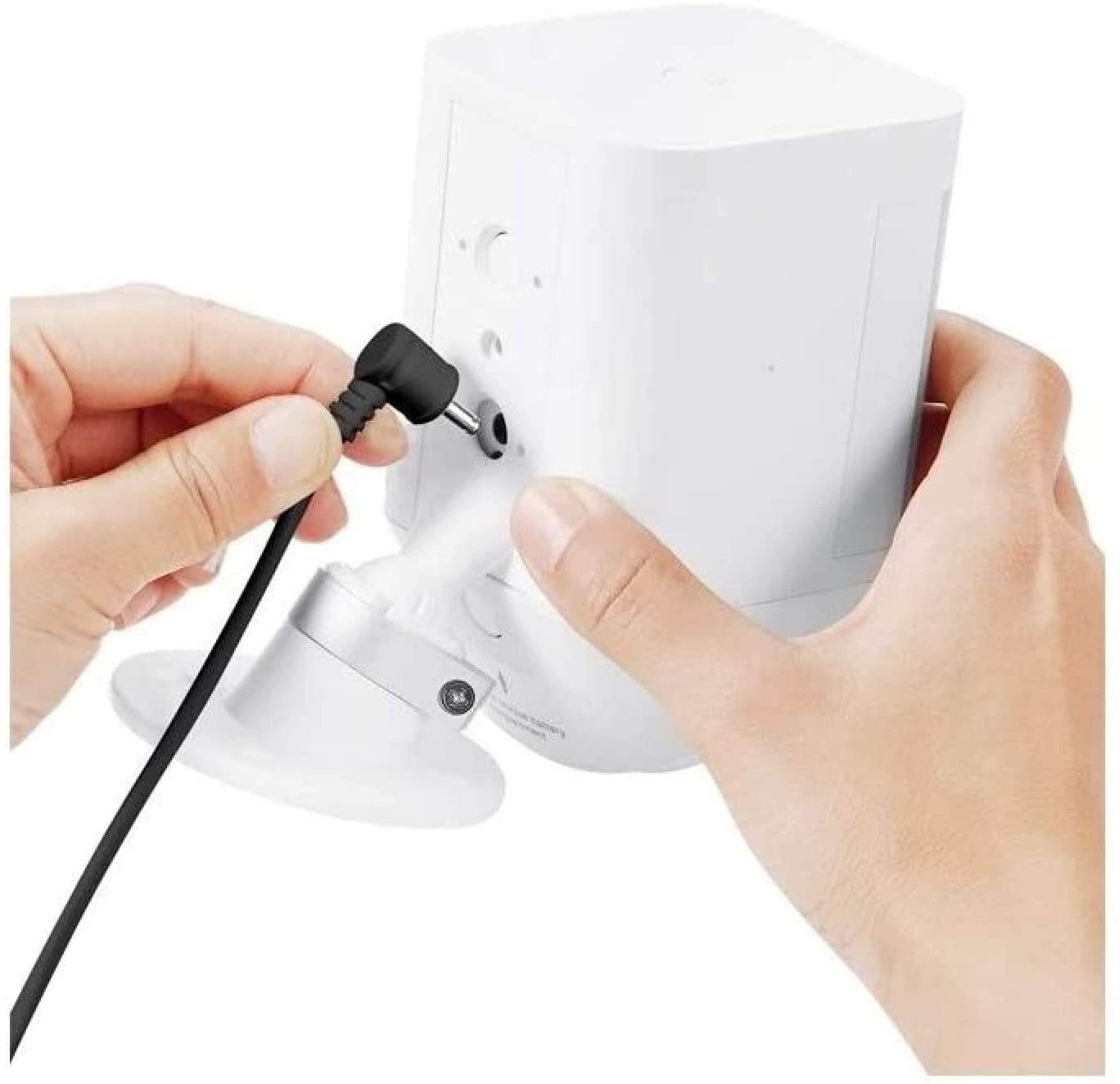 Wasserstein Weatherproof Integrated Charger for Ring Spotlight Cam Battery & Ring Stick Up Cam Battery - Extra Long and Thin 21ft Cable (Black)