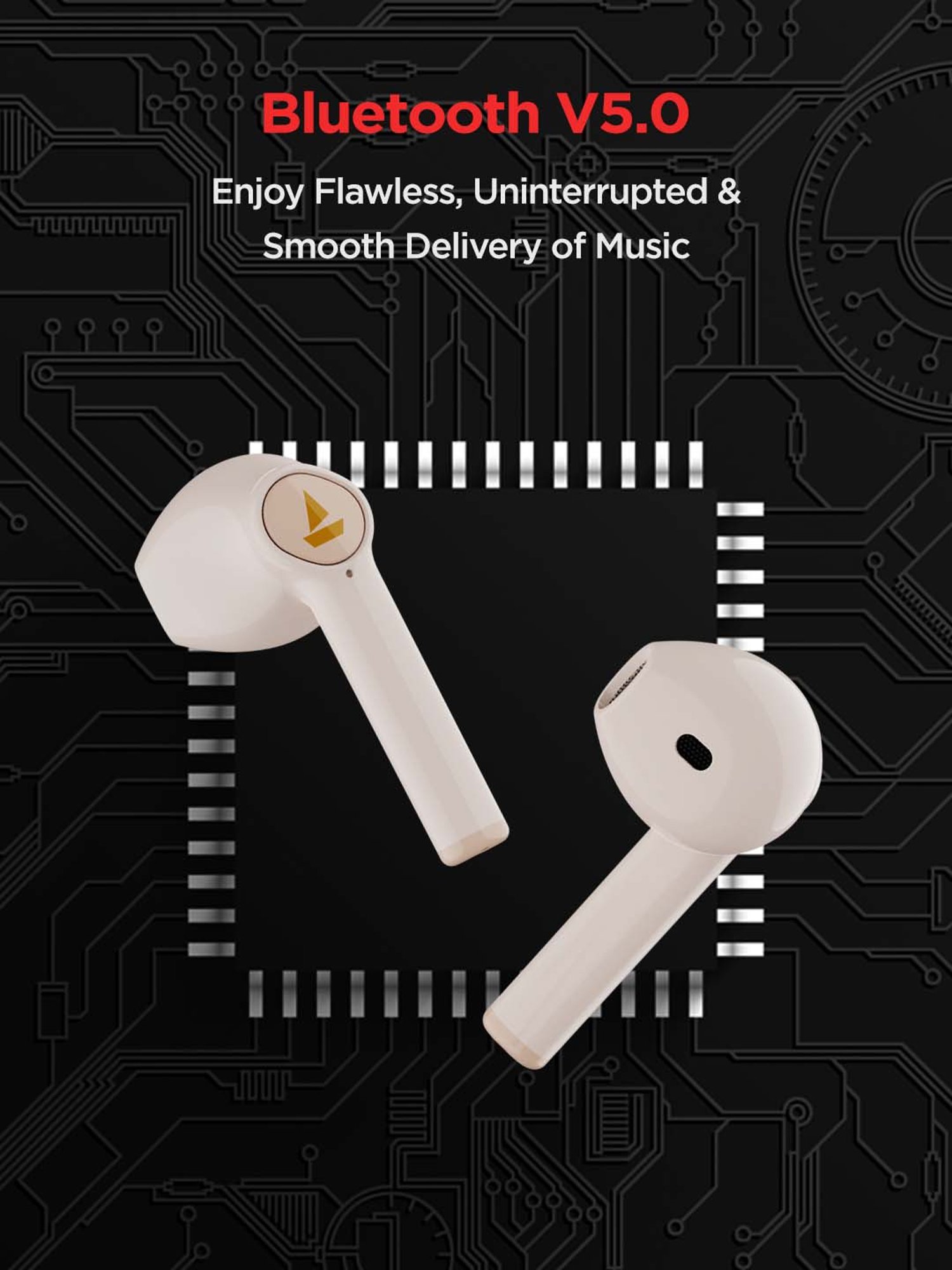 Boat Airdopes 131 In Ear Bluetooth Earbuds with Upto 60H Playback (Crimson Cream, True Wireless)