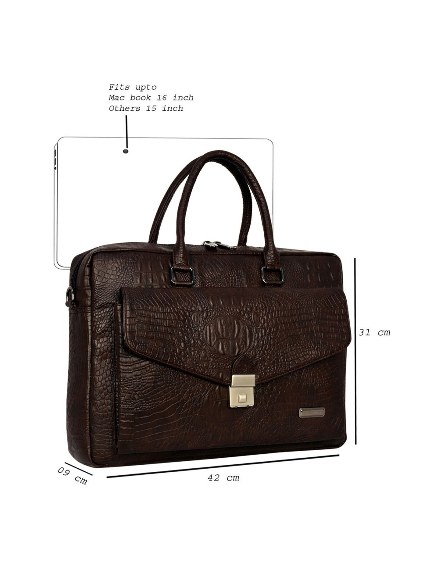 Esbeda Brown Large Laptop Messenger Bag