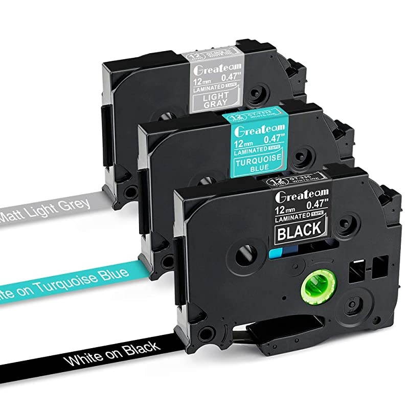 Compatible Label Tape Replacement for Brother PTouch TZ TZe Tape 12mm 047 Inch TZe335 TZeT535 TZeMQL3512 Inch Ptouch Label Maker Tape for Brother PTD210 Label Tape3Pack