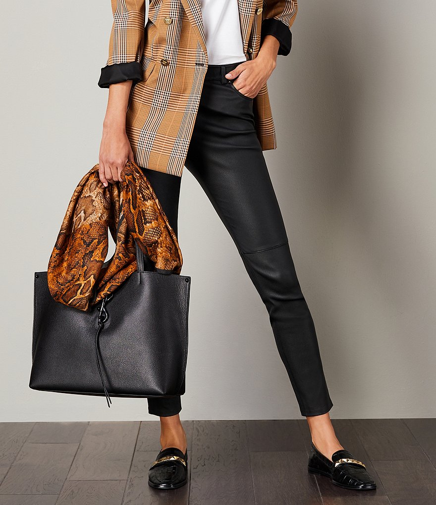 Schutz Pinky Croco Print Leather Studded Strap Loafers