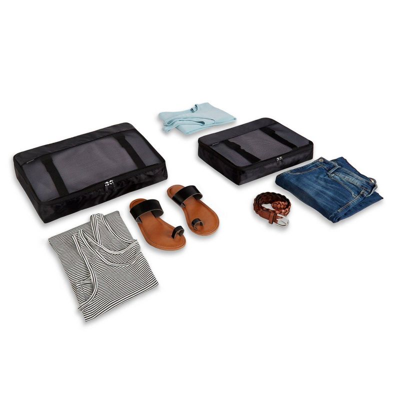 Brookstone Packing Cubes with Compression - Black