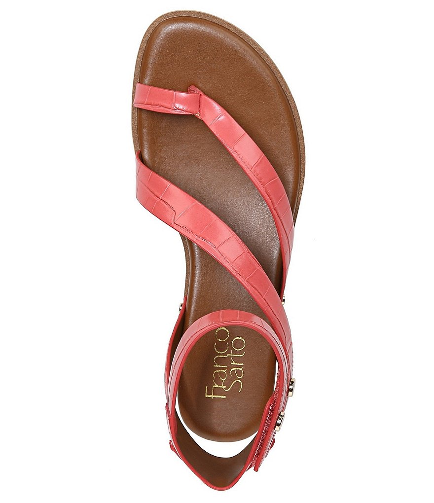 Franco Sarto Daven Croc Embossed Gladiator Wedge Sandals