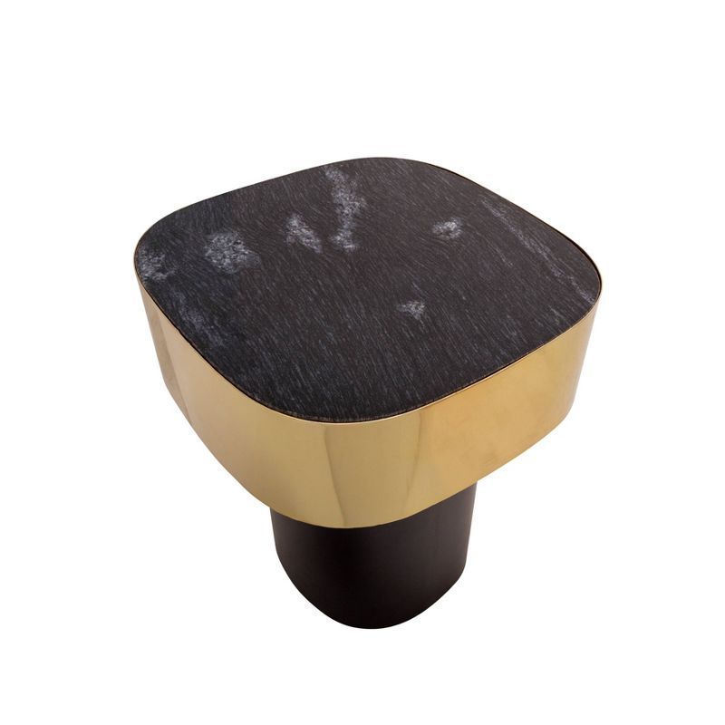 Metal Side Table with Black Marble Gold - Sagebrook Home