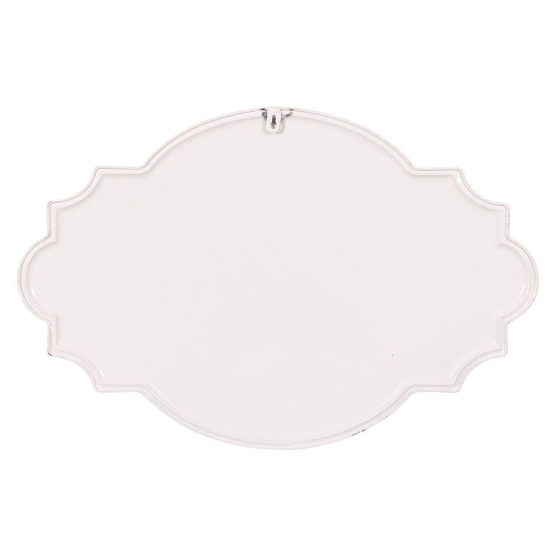 16.25" Hand Painted Laundry Room Tin Enamel Wall Sign Off White/Blue - Patton Wall Décor